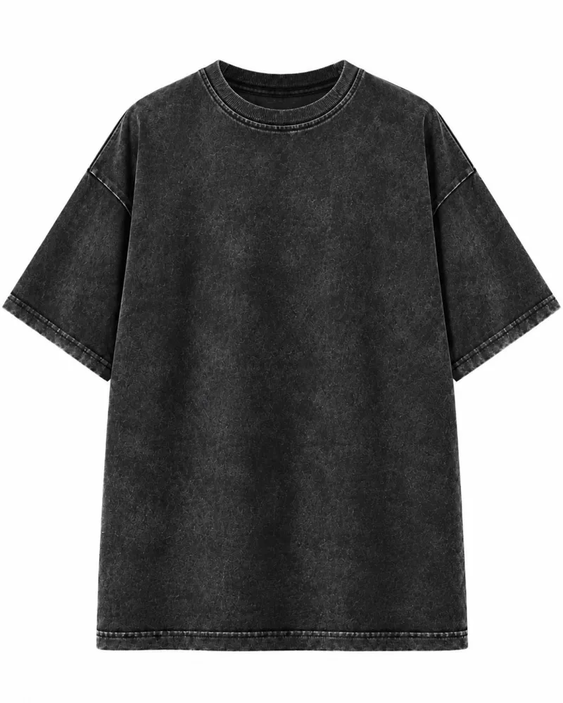 Acid wash oversized tee in Black