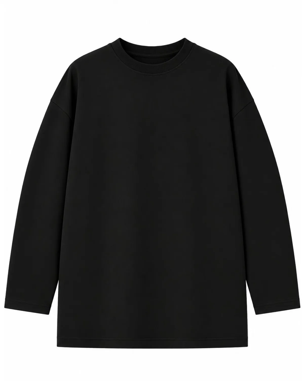 Full sleeve oversized tee in Black