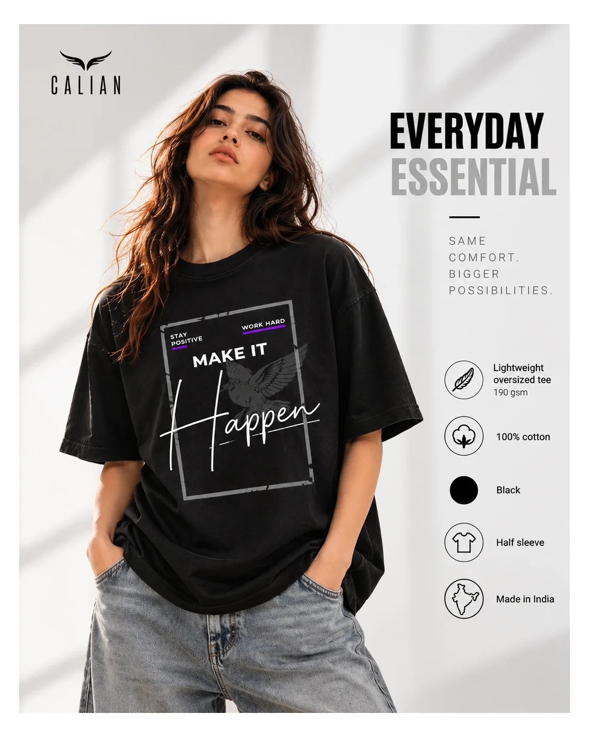 Make it happen graphic tee in Black
