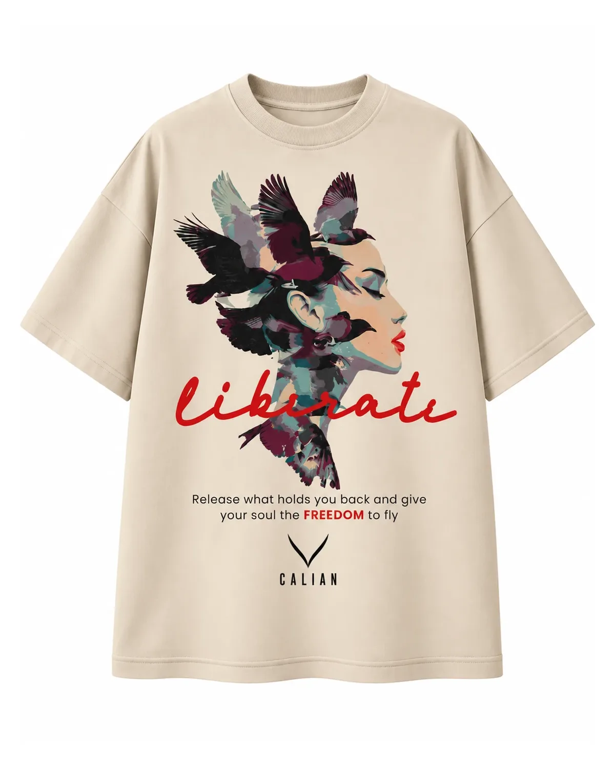 Liberate graphic tee in Beige
