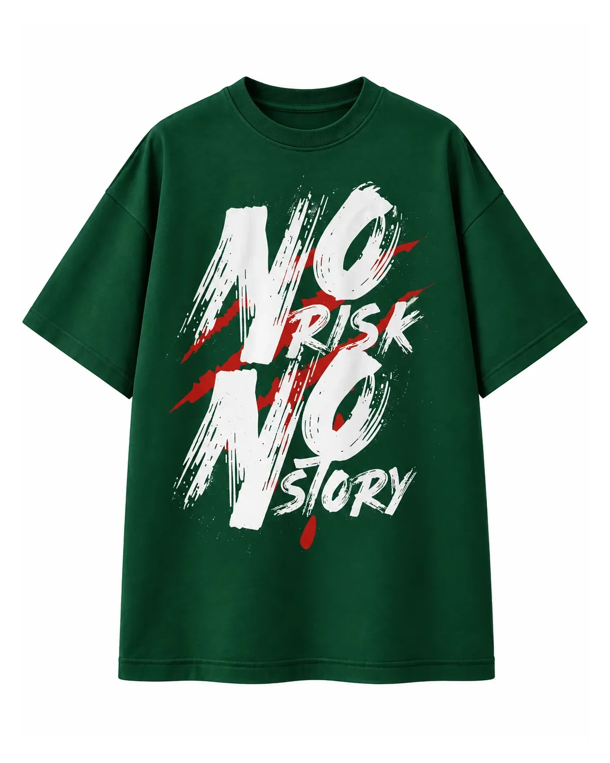 No risk no story graphic tee in Green