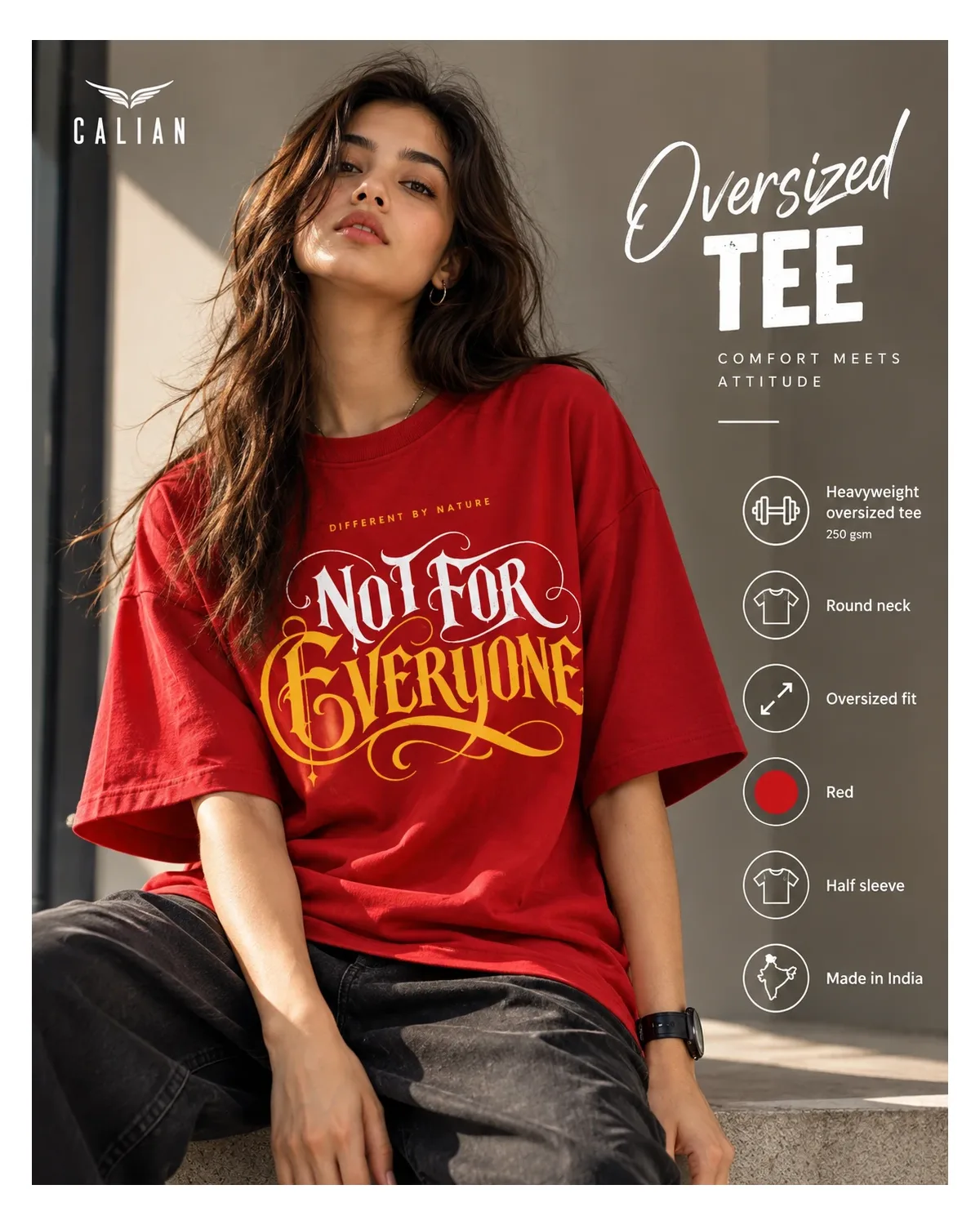 Not for everyone graphic tee in Red